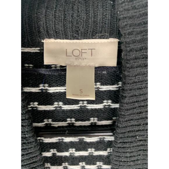 Loft Outlet Womens Black & White Open Front Cardigan Sweater S - Picture 5 of 6